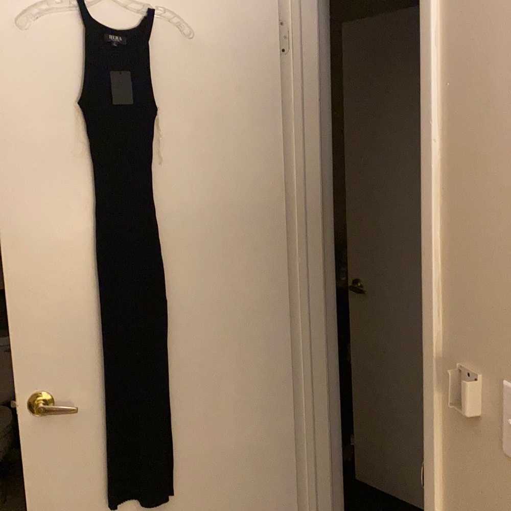 Long cotton dress-slit on side